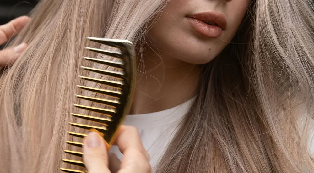 Fresh and elegant appearance with hairstyling.