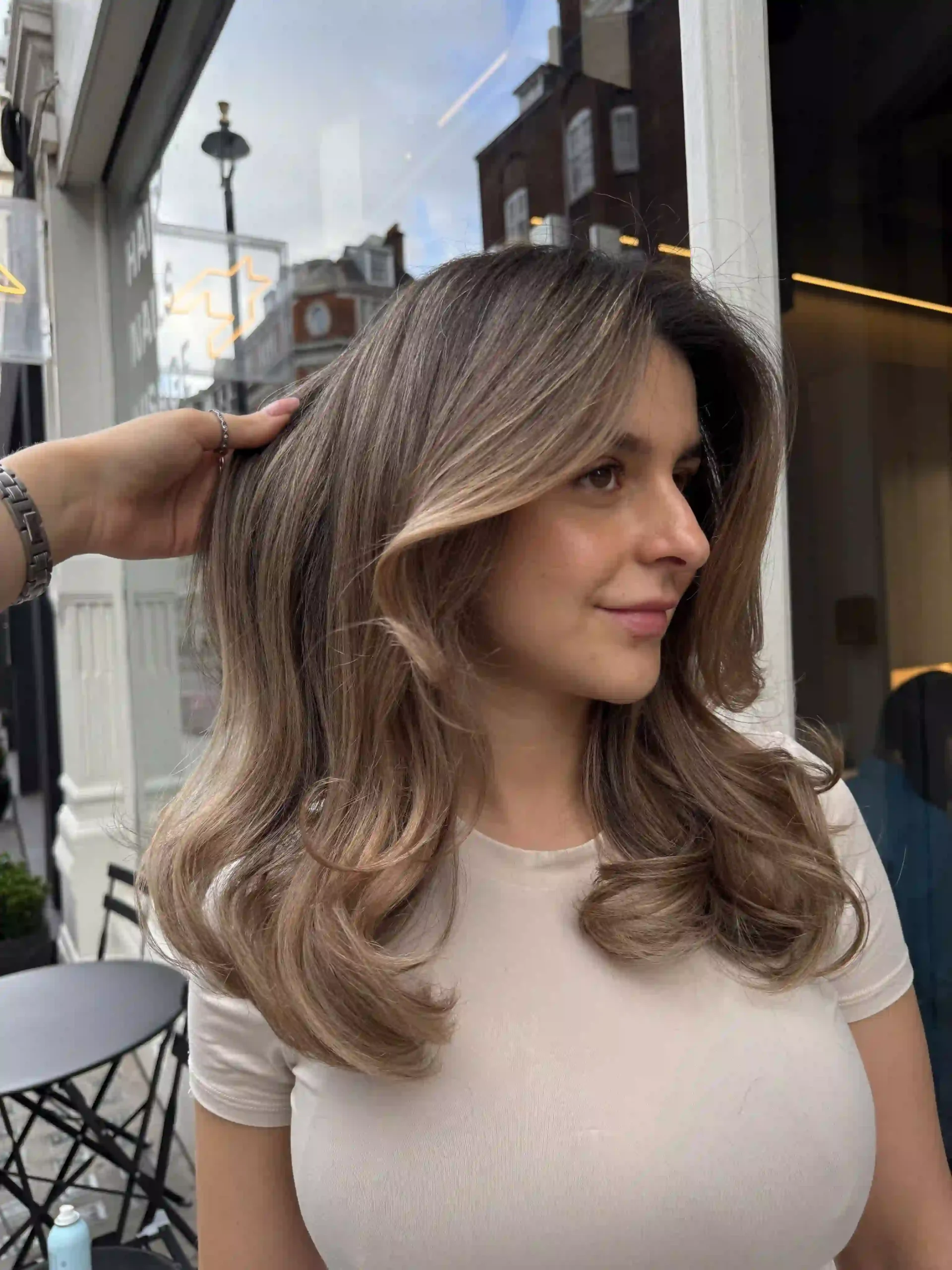 Root Touch Up result with blended hair colour