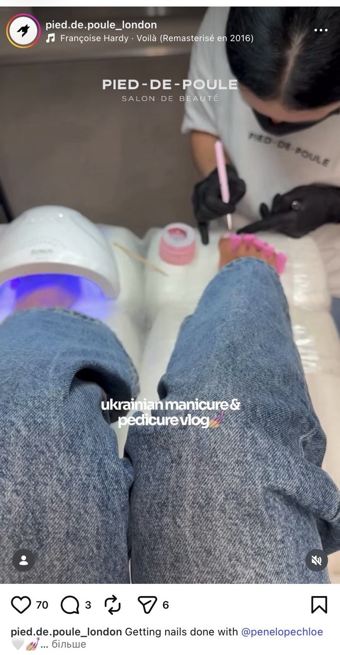 Gentle foot massage and moisturizing as part of the pedicure ritual