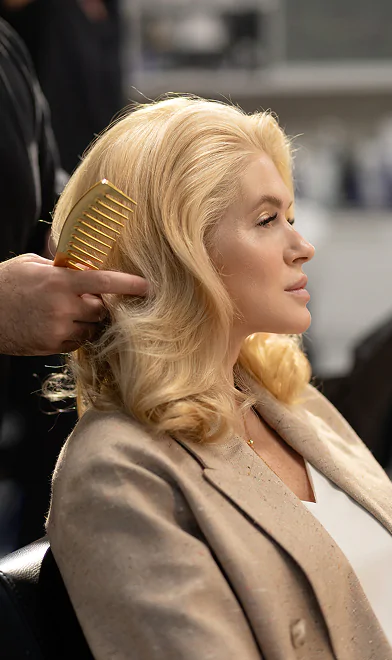 Babylights Hair Colouring on blonde hair with soft waves
