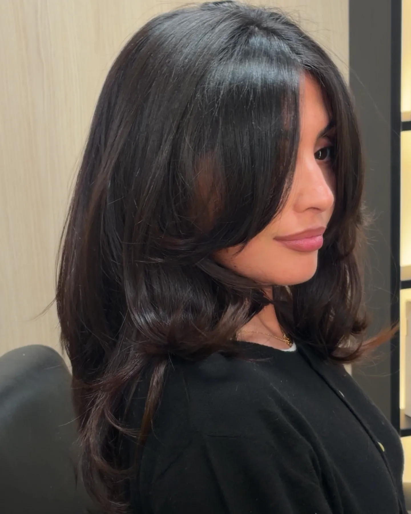 Face Framing haircut with soft layers around the face