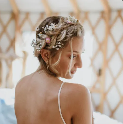 halo wedding braid photo