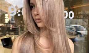 Long straight nectar-blonde hair