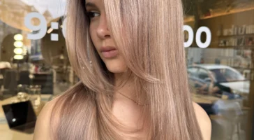 Long straight nectar-blonde hair
