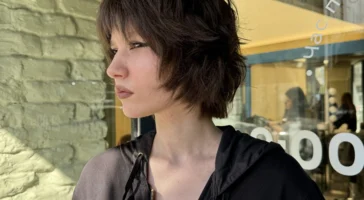 Short layered wolf cut hairstyle