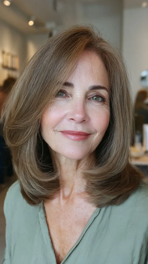 Hairstyle that enhances the natural beauty of thick hair.
