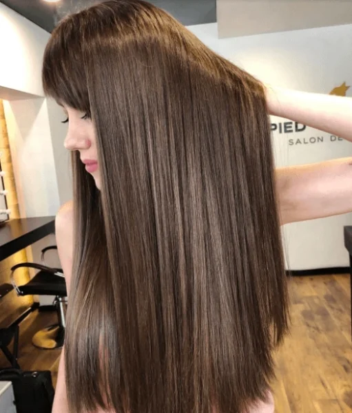 Healthy, smooth hair after a head spa